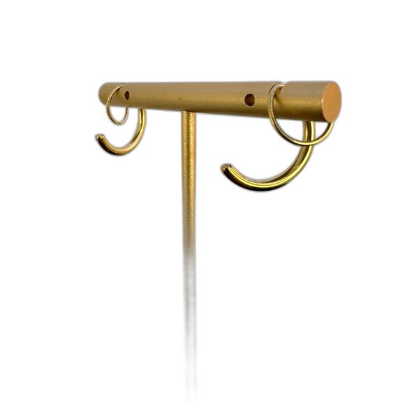 Lilly Fayne Faux Double Hoop Earrings Gold Plated - Picture 2 of 6